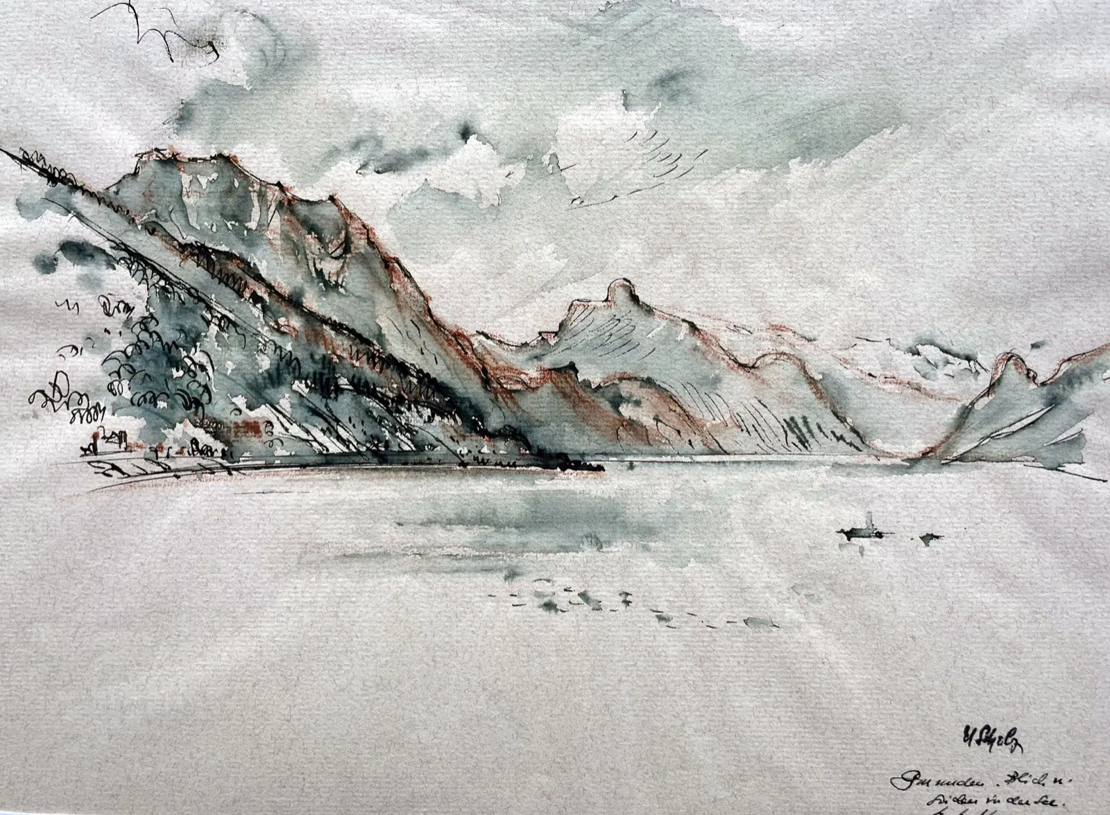 Gmunden, Blick nach Süden über den Traunsee