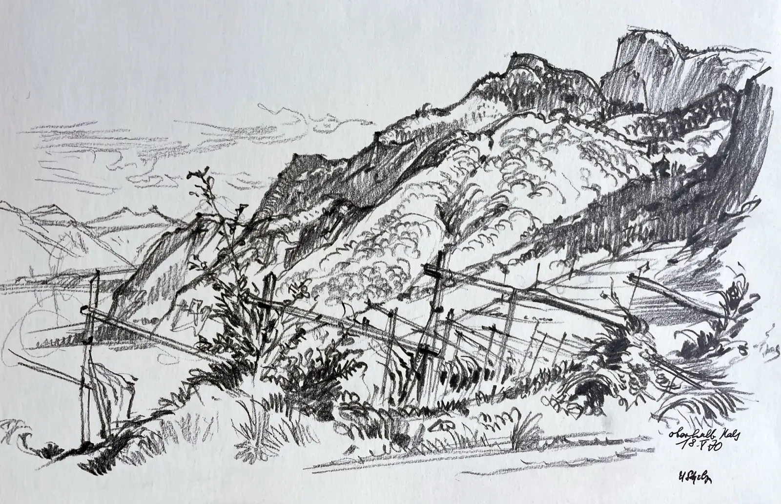 Oberhalb Nals, Weinberg mit Felsen